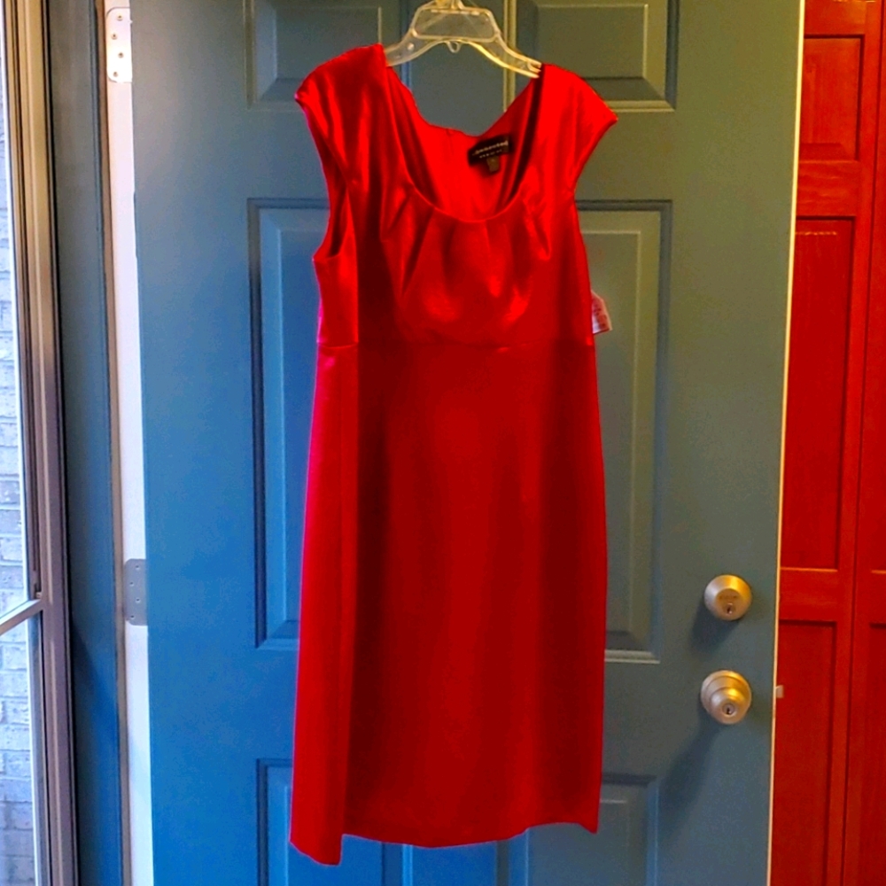 Red Satin Silky Dress Size 16